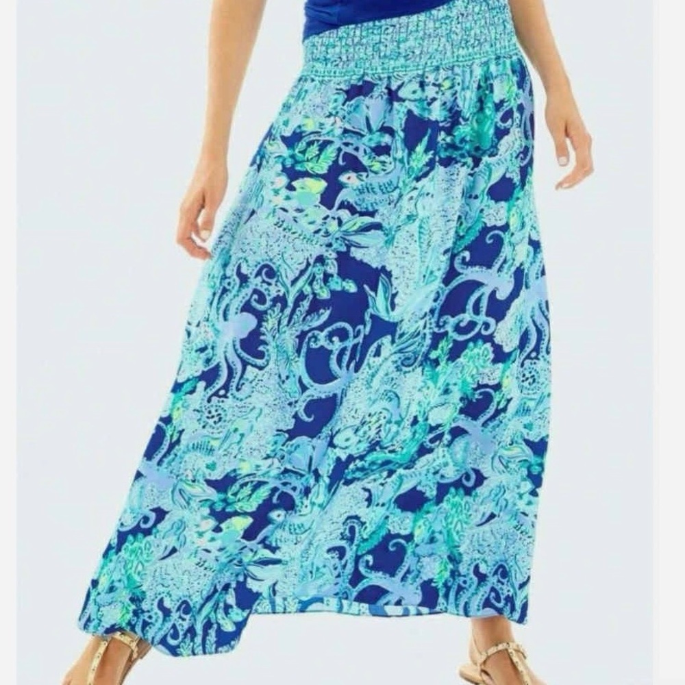 Floral Blue Maxi Skirt